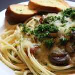 Savor Cheesy Vegan Mushrooms with Spaghetti Delight