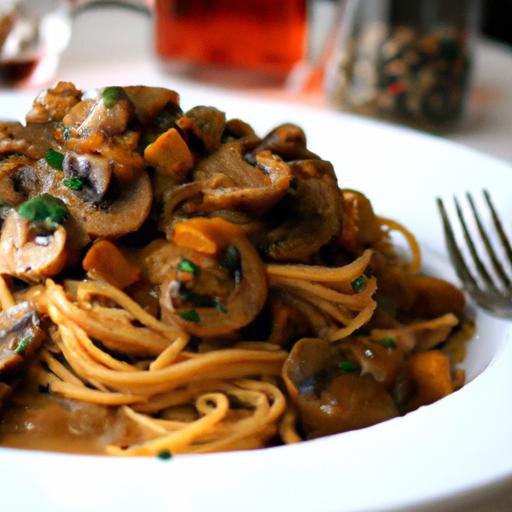 Savor Cheesy Vegan Mushrooms with Spaghetti Delight