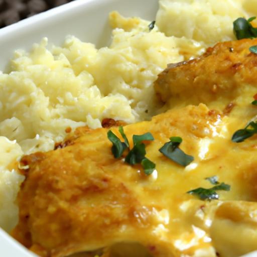 Golden Cheesy Baked Chicken and Rice: Comfort in Every Bite