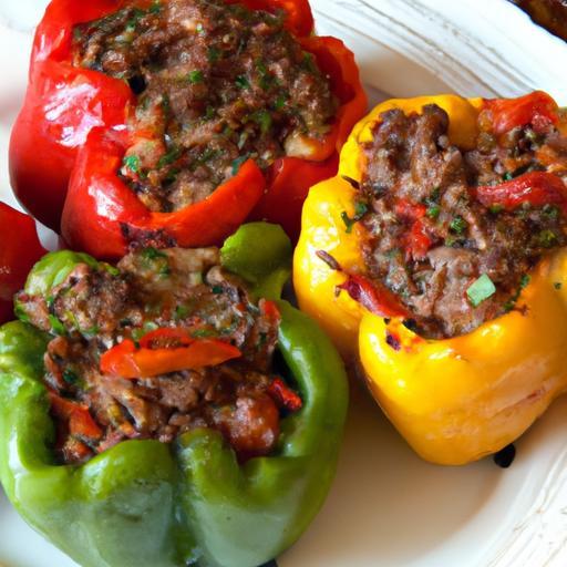Hearty Stuffed Peppers: Ground Beef and Rice Delight