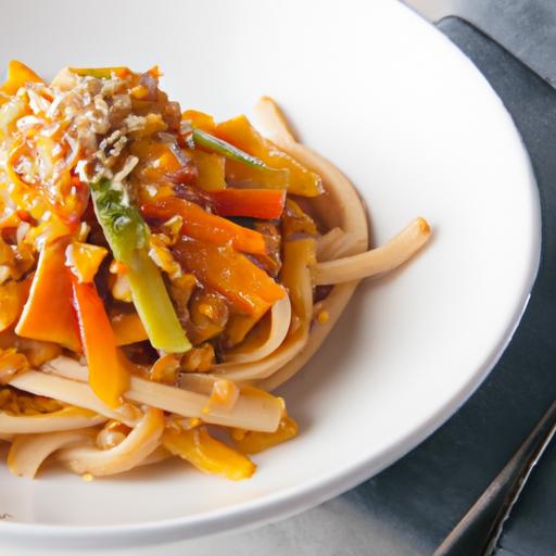 Twist on⁣ Tradition:⁣ Sweet ‍Potato Noodles with Creamy Peanut‌ Sauce